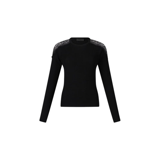 Maglia Donna con dettagli in pizzo Nero
