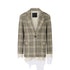 Blazer Donna motivo check con pizzo