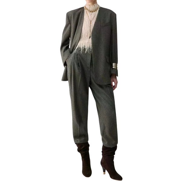 Pantalone Donna a sigaretta in tweed modella intera frontale