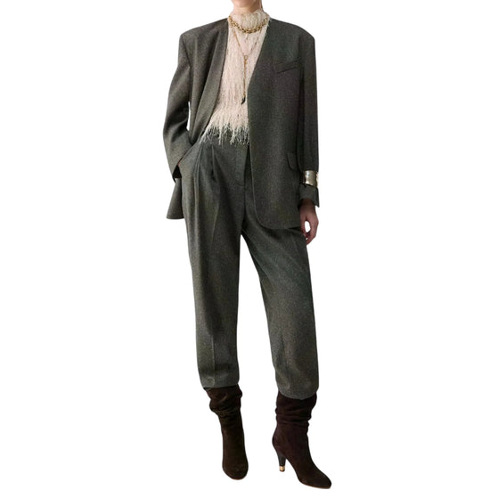 Pantalone Donna a sigaretta in tweed modella intera frontale