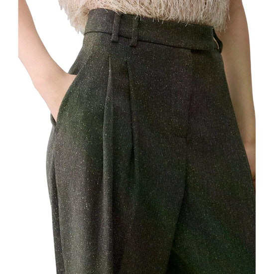 Pantalone Donna a sigaretta in tweed dettaglio