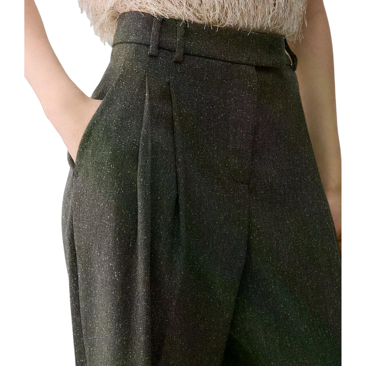 Pantalone Donna a sigaretta in tweed dettaglio
