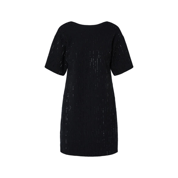 Abito corto Donna con strass Nero