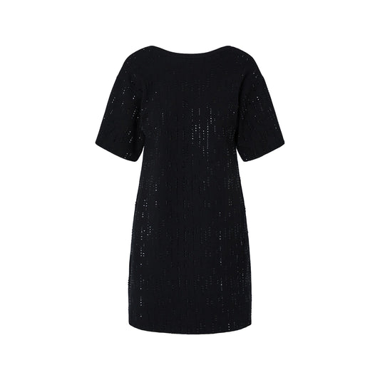 Abito corto Donna con strass Nero