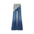 Jeans flare Donna con bandana pizzo