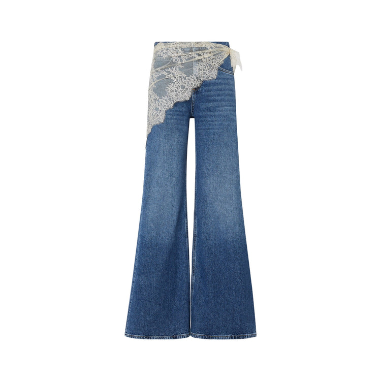 Jeans flare Donna con bandana pizzo