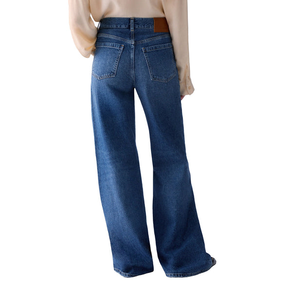 Jeans flare Donna con bandana pizzo modella retro