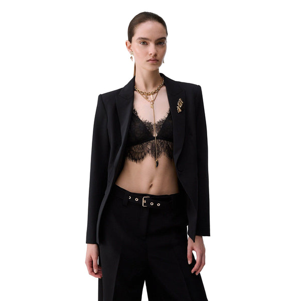 Giacca Donna con zip sui polsi Nero, modella frontale