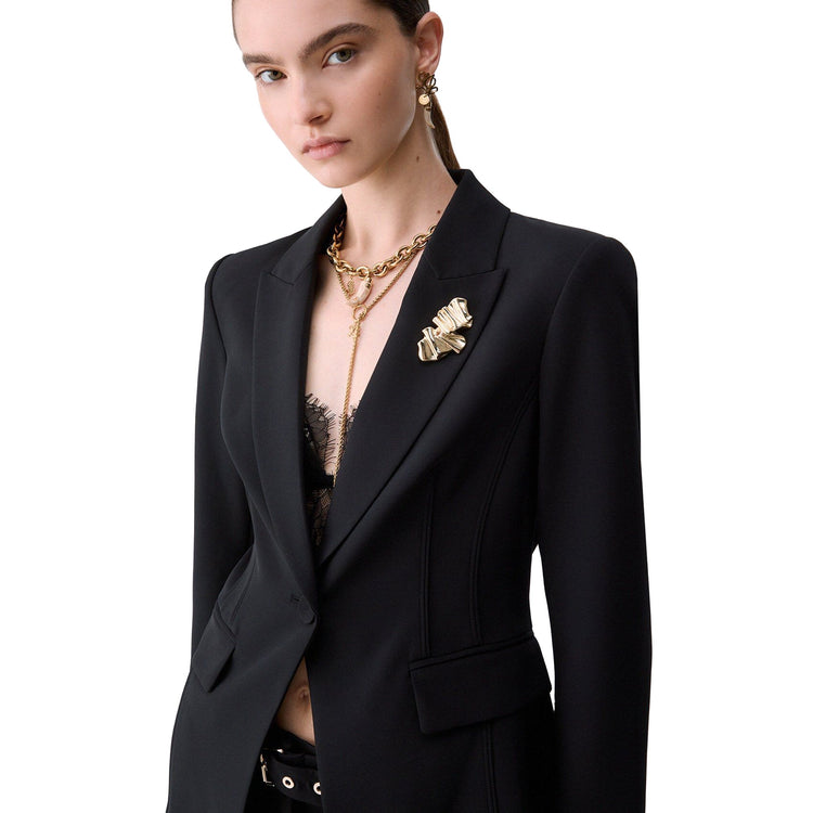Giacca Donna con zip sui polsi Nero modella