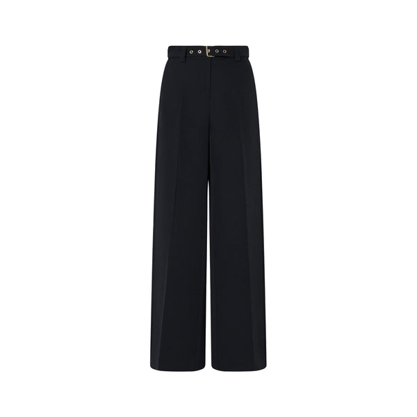 Pantalone Donna wide leg con cintura nero