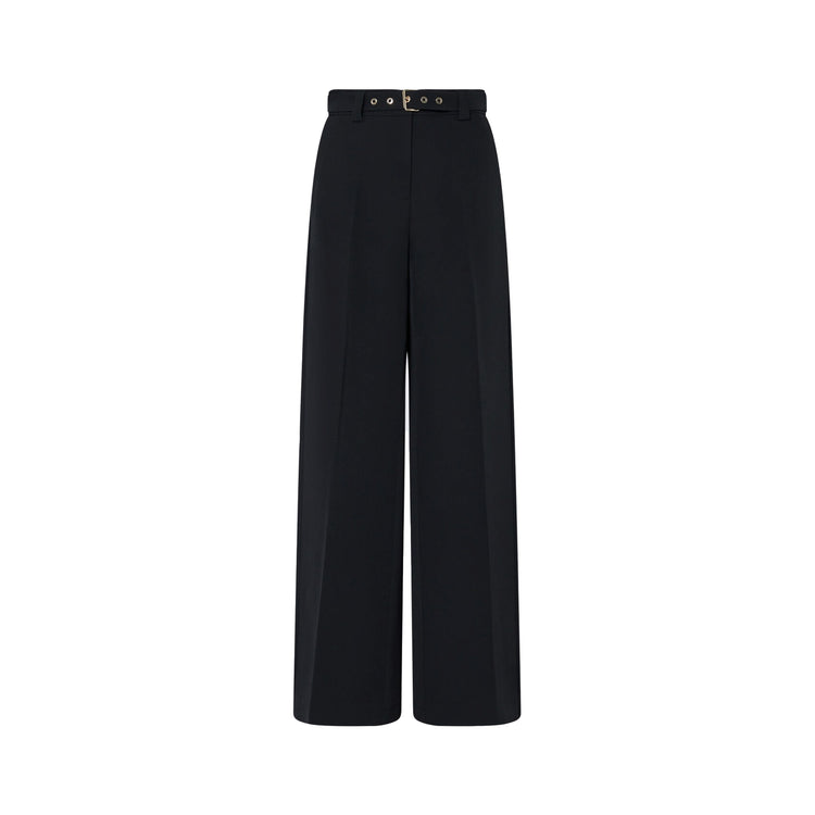 Pantalone Donna wide leg con cintura nero