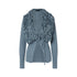 Cardigan Donna con colletto voluminoso azzurro
