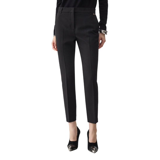 Pantalone elegante Donna a sigaretta Nero, modella frontale