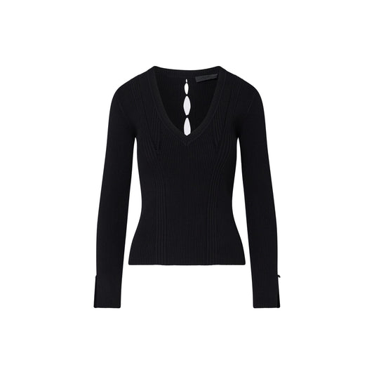 Maglia Donna con piccoli cut-out Nero