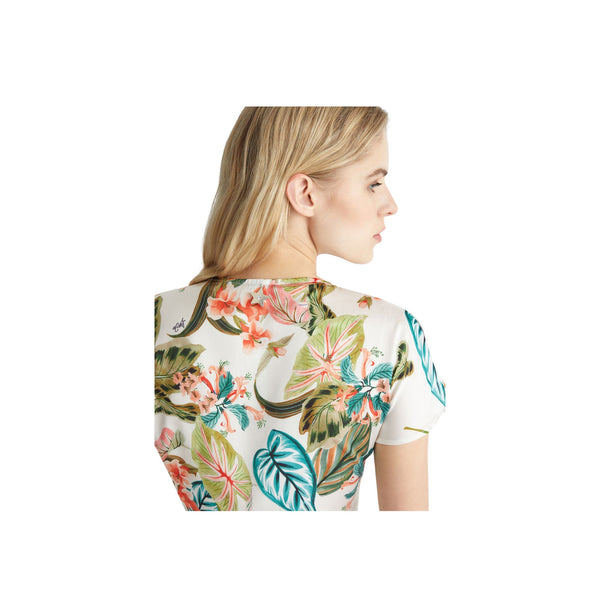 Dettaglio retro Camicia Donna Cropped Stampa tropicale