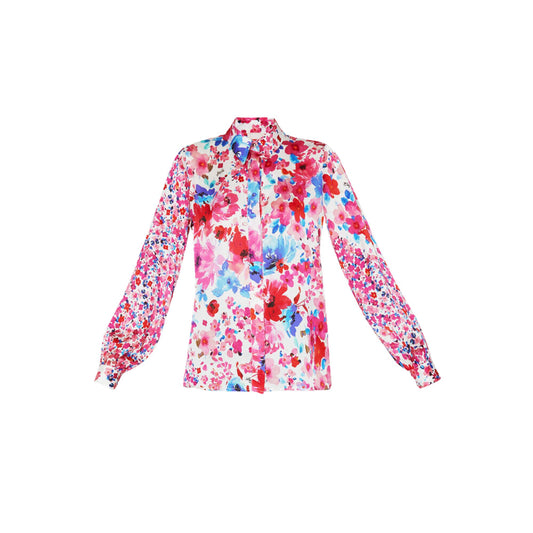 Camicia Donna in raso con motivo floreale