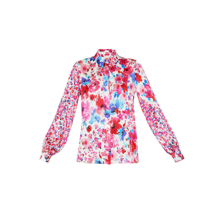 Camicia Donna in raso con motivo floreale