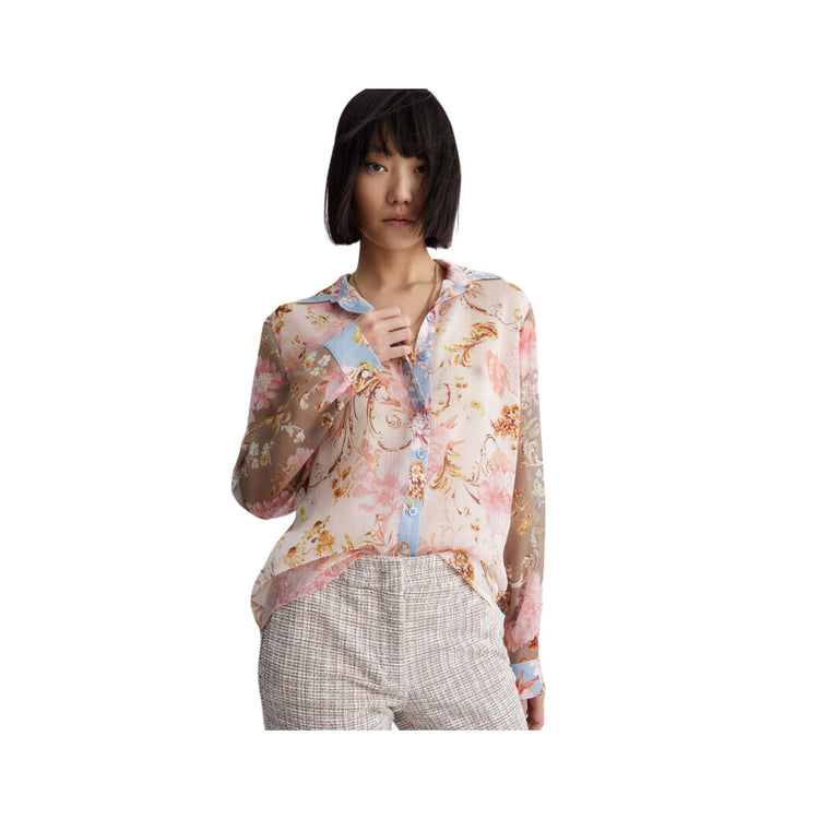 Camicia da donna con motivo floreale ecosostenibile