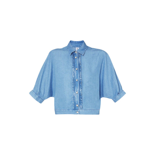 Camicia Donna in denim con rouches