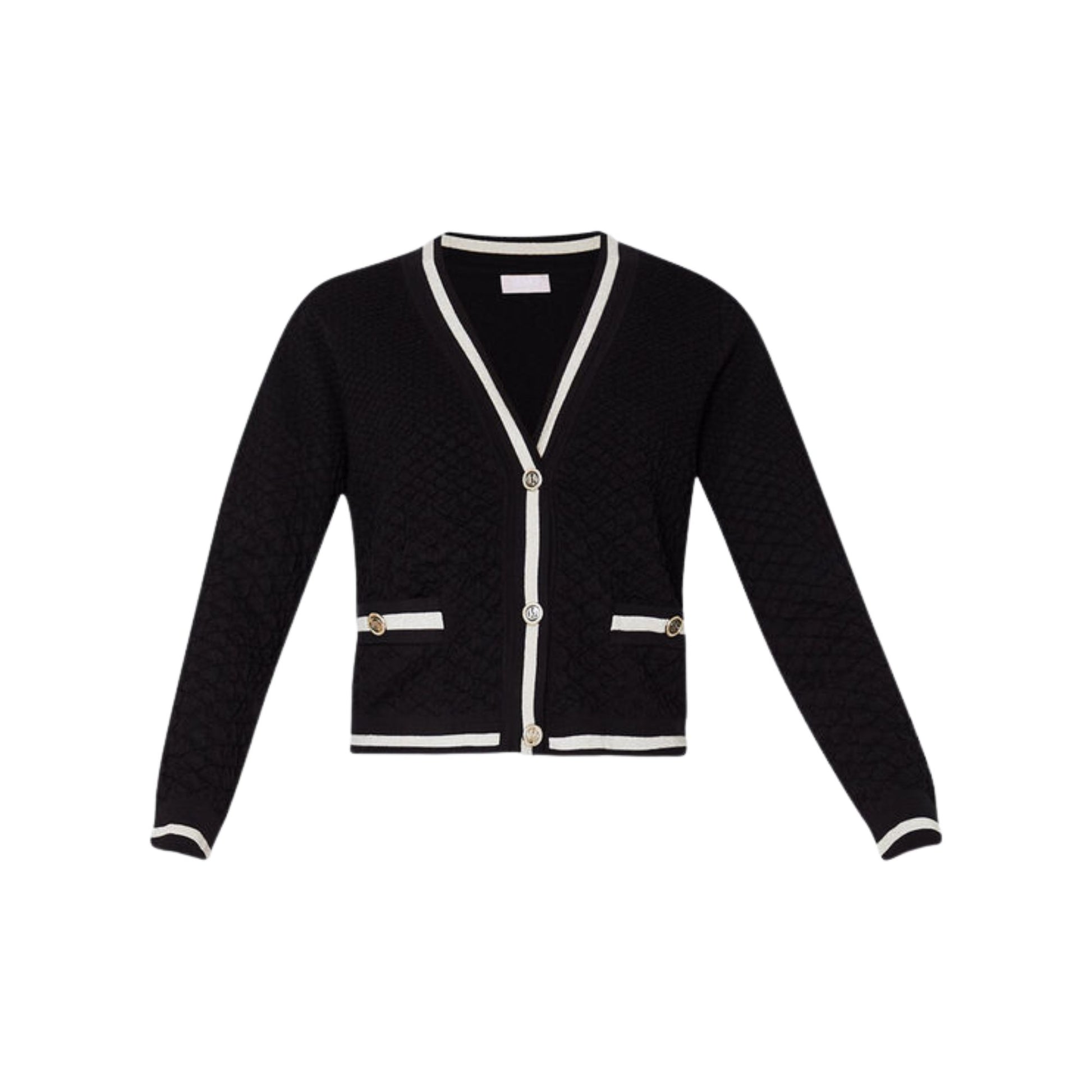 Cardigan da donna nero vista frontale