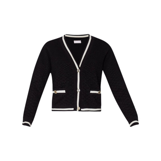 Cardigan da donna nero vista frontale