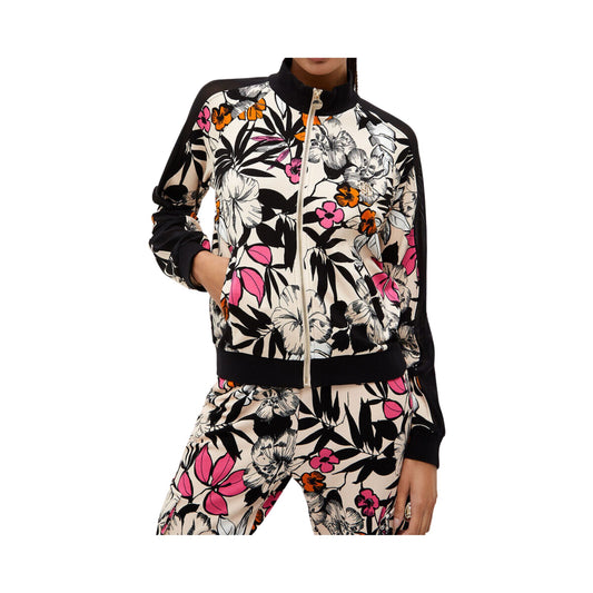 Felpa zip Donna con fantasia floreale