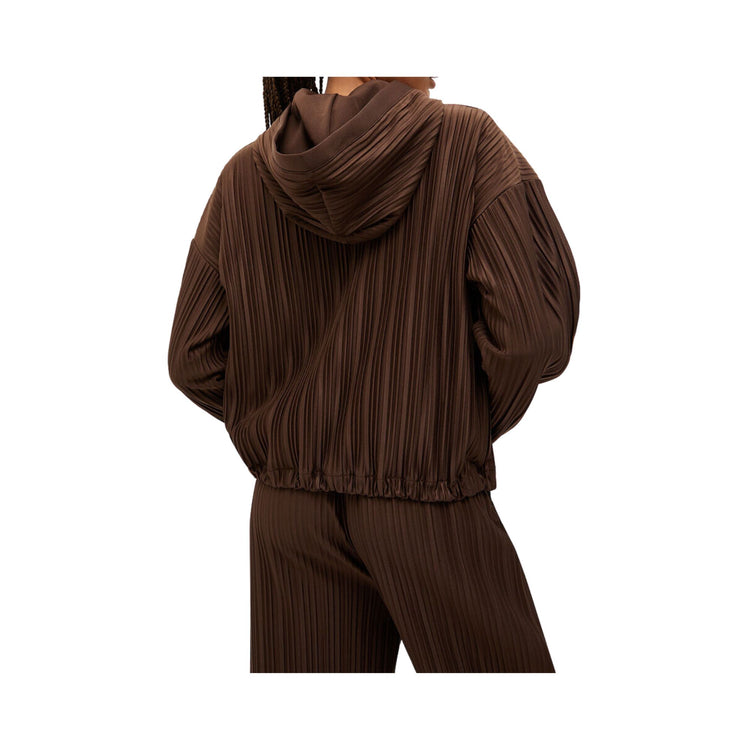 Sweat plissé femme - Marron foncé