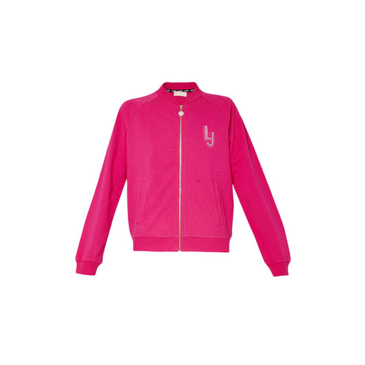 Felpa ecosostenibile con zip - Fuxia