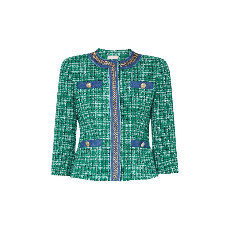 Giacca Donna in bouclé dettaglio catena