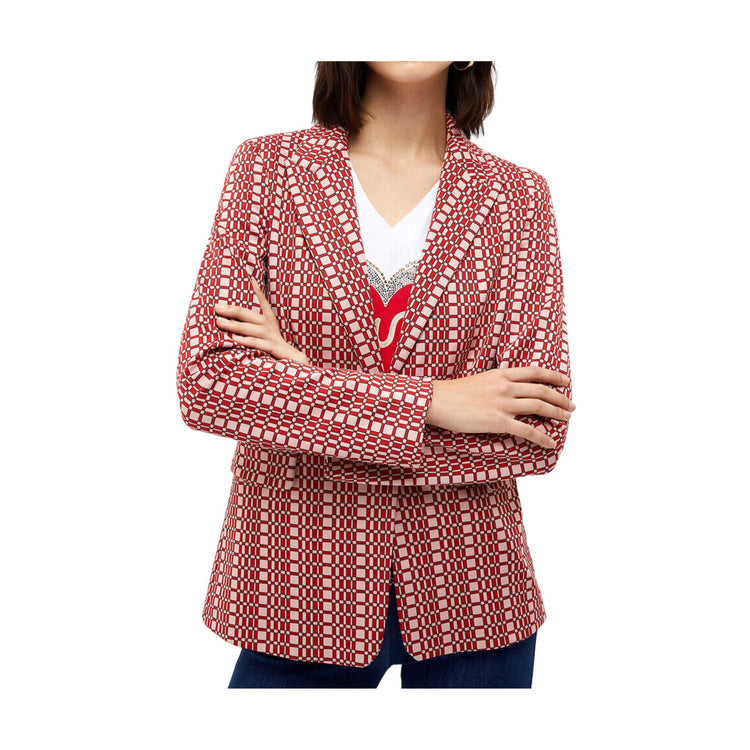 Giacca Donna monopetto con fantasia optical