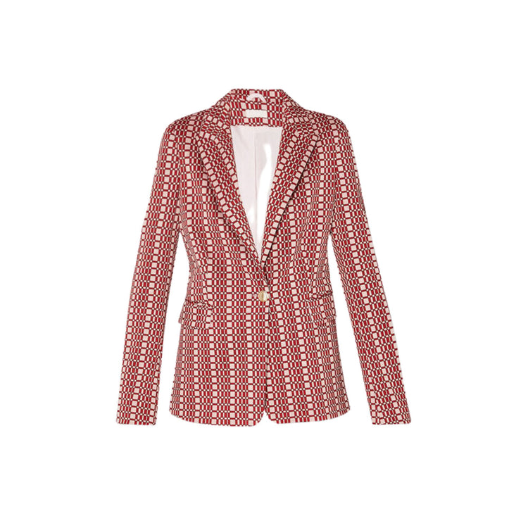 Giacca Donna monopetto con fantasia optical