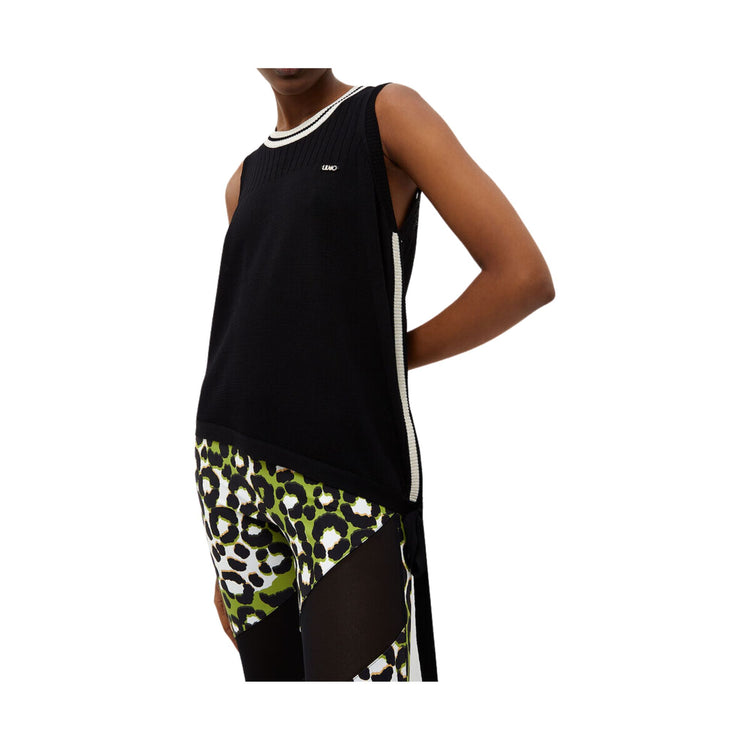 Women's asymmetric knitted vest