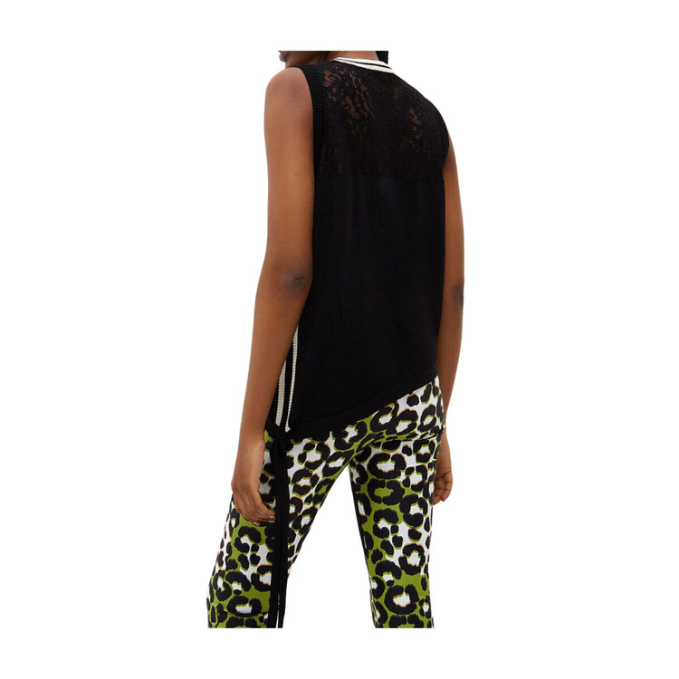 Women's asymmetric knitted vest