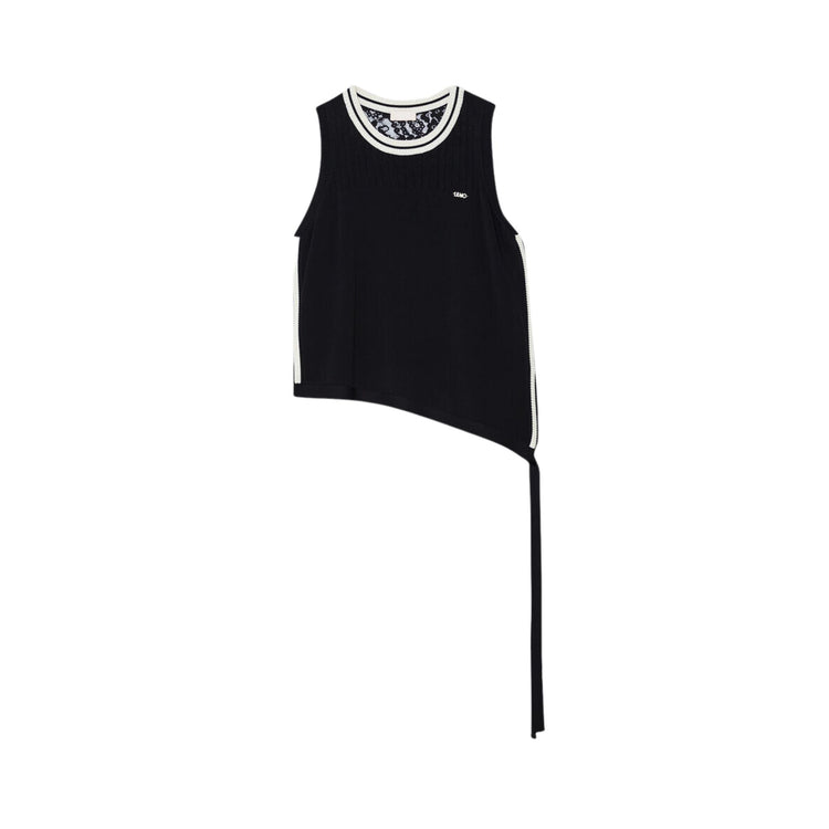 Women's asymmetric knitted vest