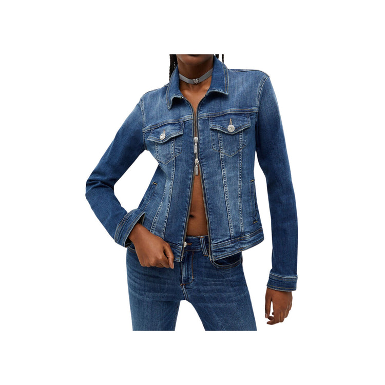 Giubbino Donna in denim con zip