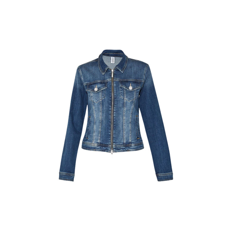 Giubbino Donna in denim con zip