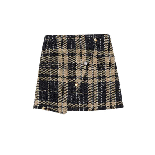 Women's mini skirt with checked pattern