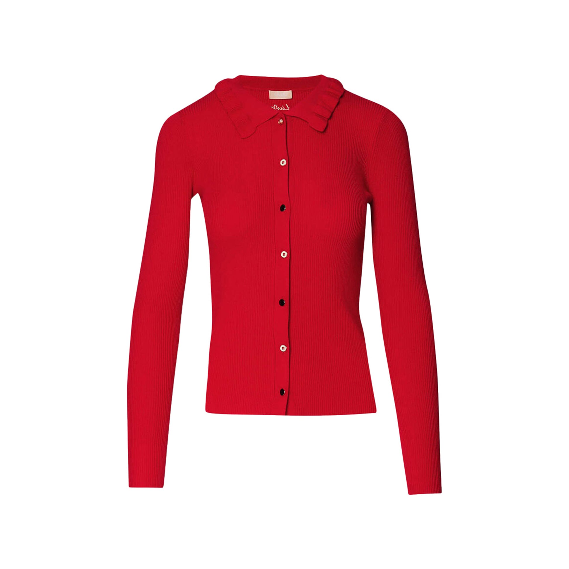 Cardigan Rosso Donna con colletto