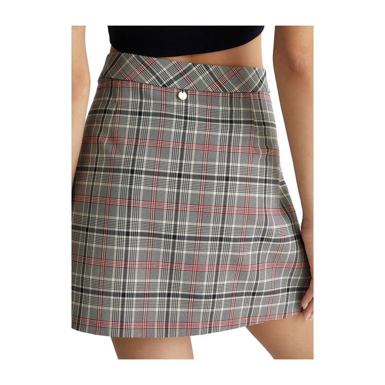 Minigonna Donna in Tartan grigio retro