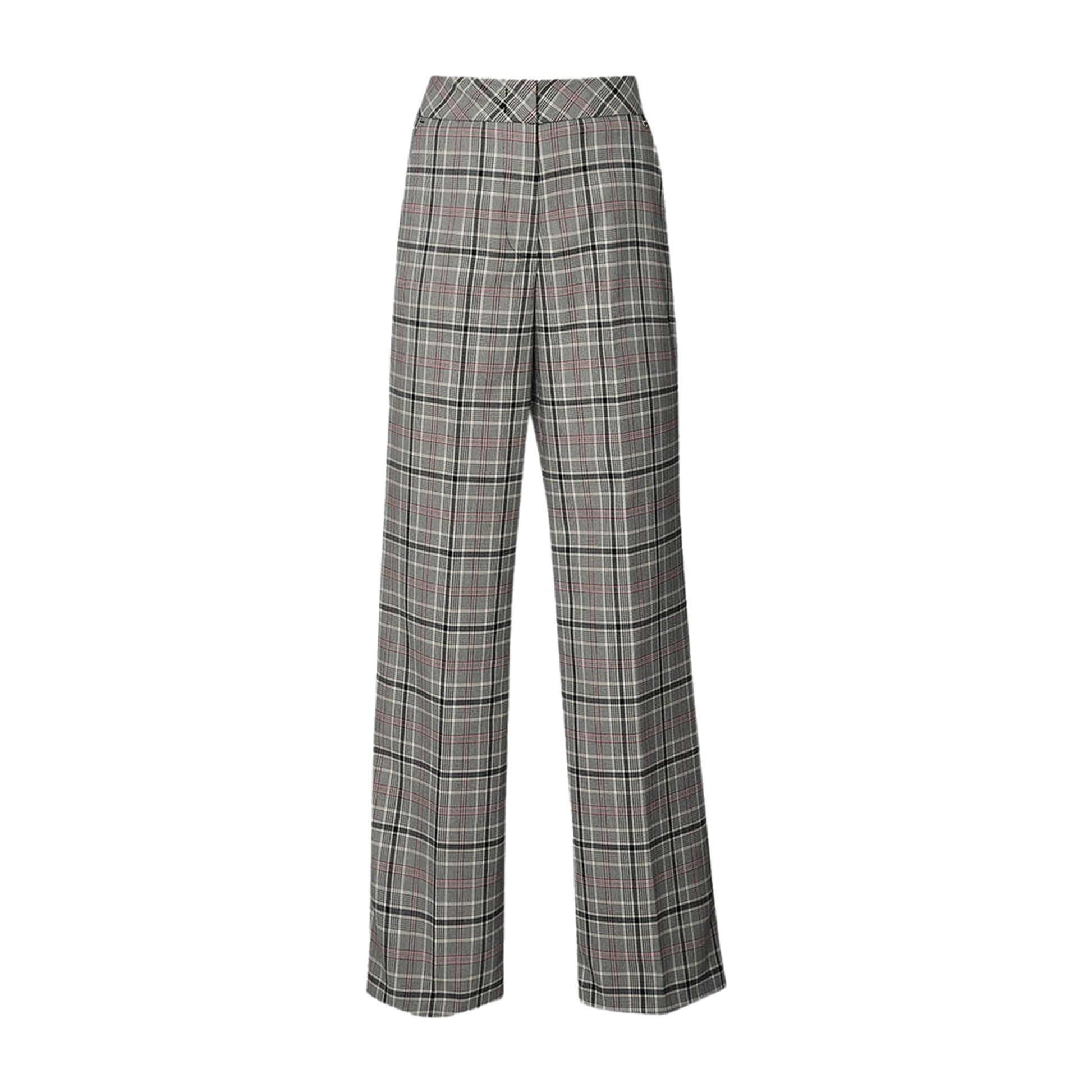 Pantaloni lunghi Donna in tartan grigio