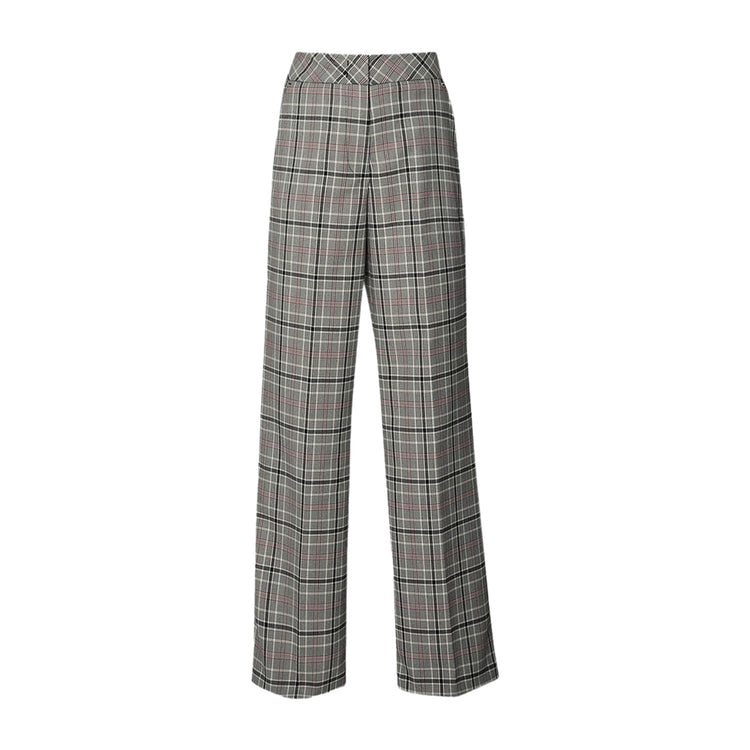 Pantaloni lunghi Donna in tartan grigio