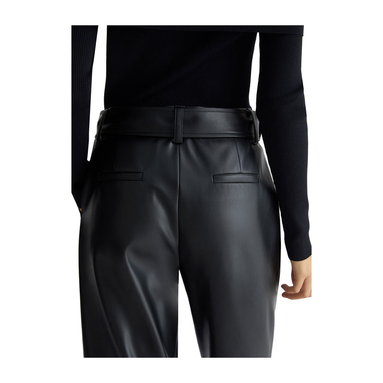 Pantaloni Donna tessuto spalmato Nero dettaglio retro