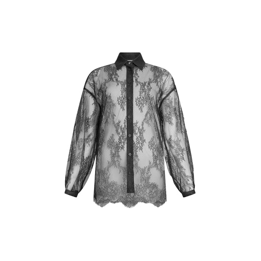 Camicia Donna in pizzo Marrone