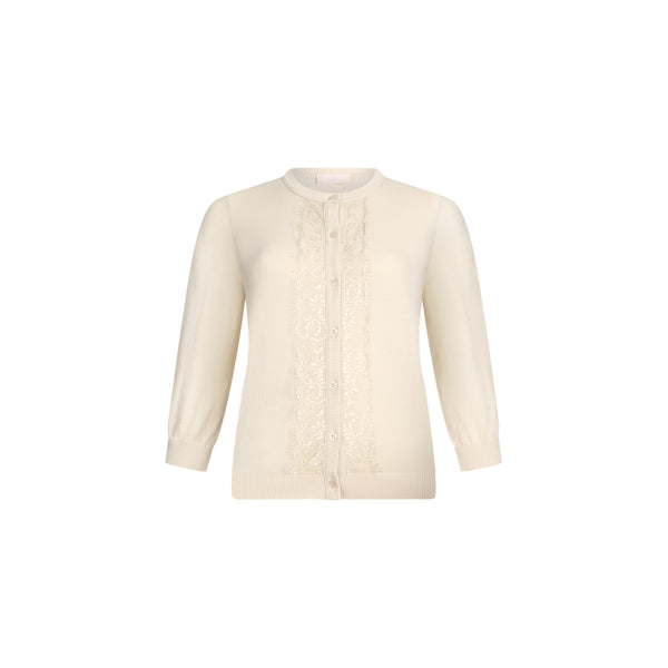 Cardigan Donna con dettagli in pizzo