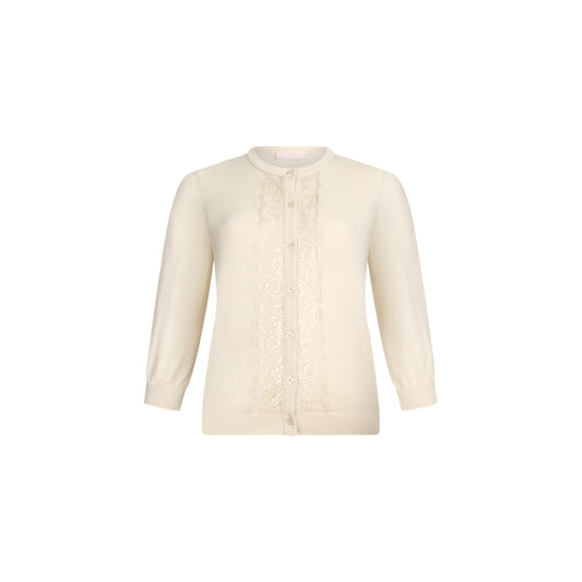 Cardigan Donna con dettagli in pizzo