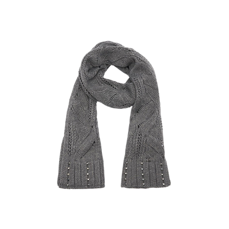 Sciarpa Donna in misto lana grigia con pietre