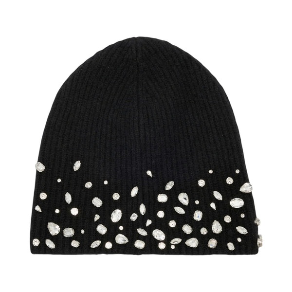 Berretto Donna nero con pietre gioiello