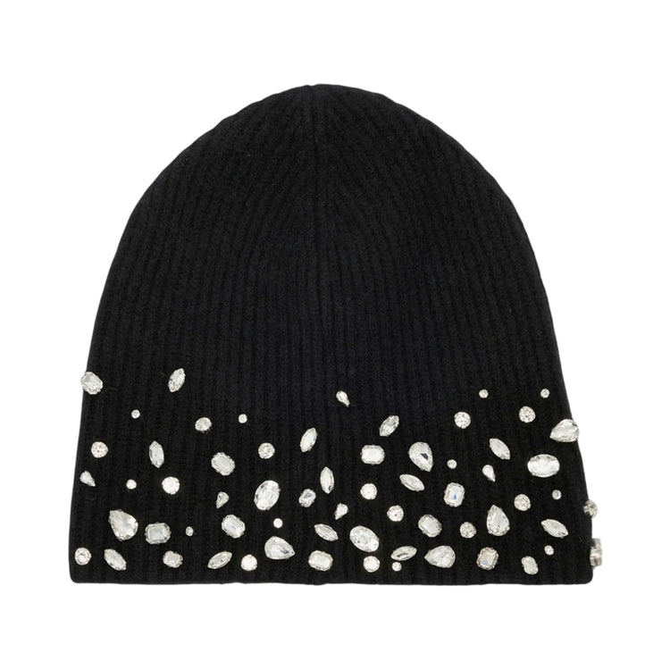 Berretto Donna nero con pietre gioiello