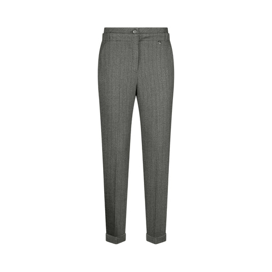 Pantaloni Donna cropped spinati con risvolto