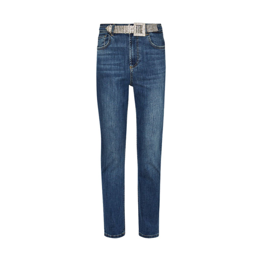 Jeans Donna con cintura ricoperta di strass